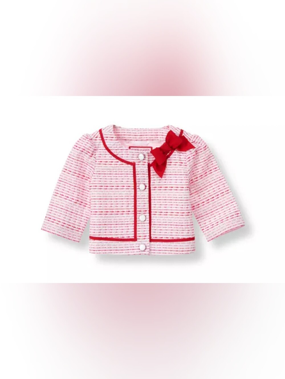 Janie & Jack Poppy Red pattern pick stitch jacket